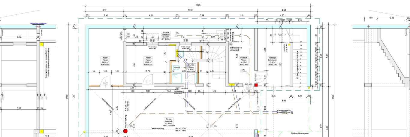 Technische Zeichnung Bauplanung