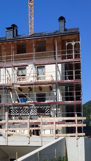Baugerüst auf Baustelle